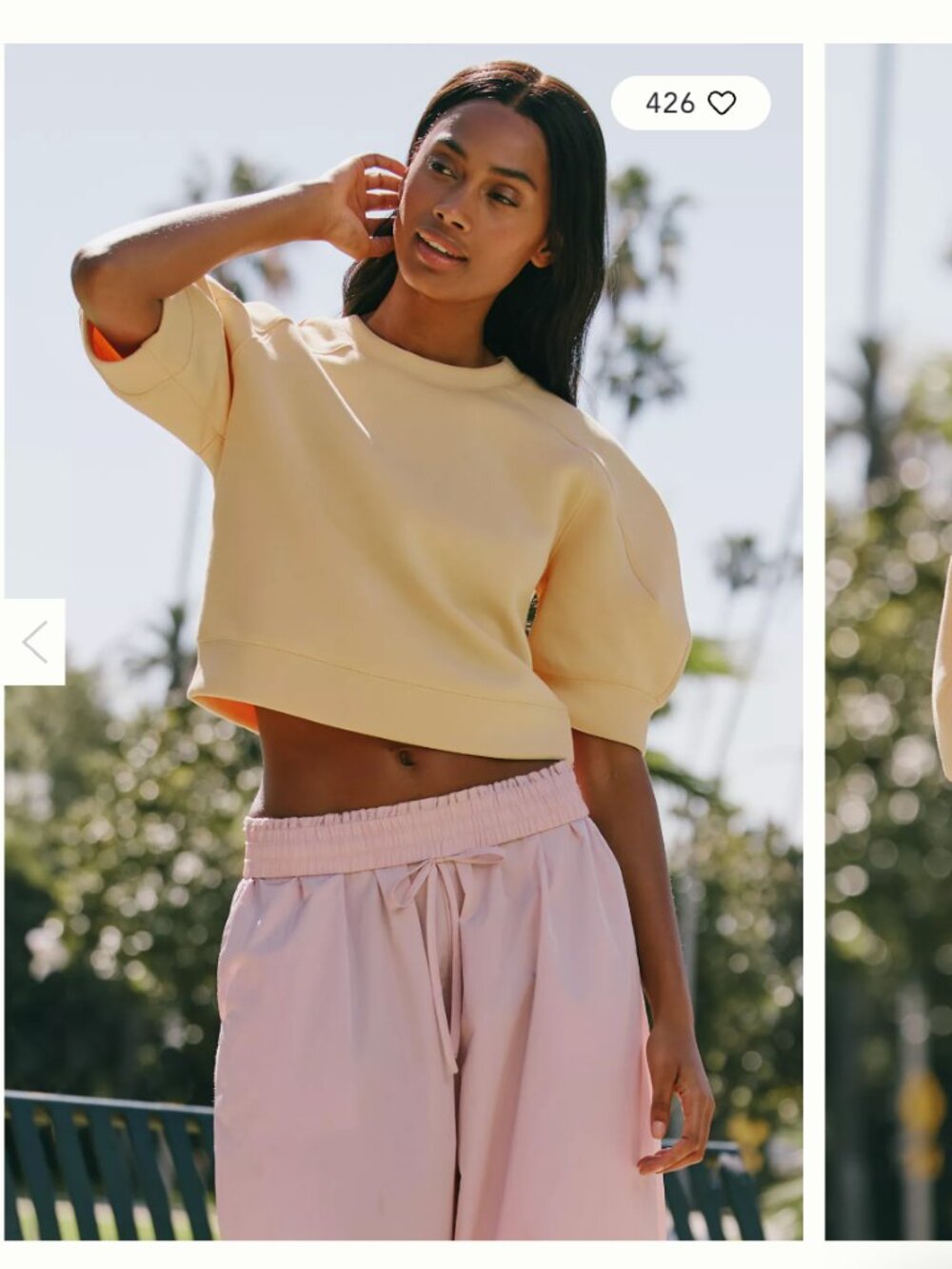 Daily Practice Short-Sleeve Bubble Sweatshirt color buff S